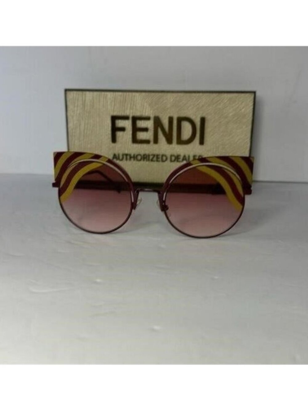 💯 - New Authentic Fendi FF 0215/s 00l9- X4 Burgundy Cat Eye Sunglasses - Picture 5 of 12